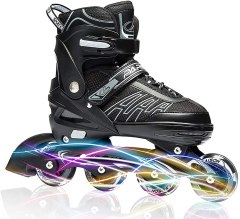 ITurnGlow Adjustable Inline Skates for Kids and Adults